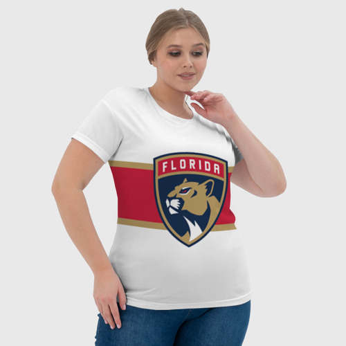 Женская футболка 3D Florida panthers - uniform - hockey, цвет 3D печать - фото 6