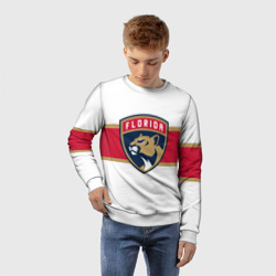 Свитшот с принтом Florida panthers — uniform — hockey для ребенка, вид на модели спереди №2. Цвет основы: белый
