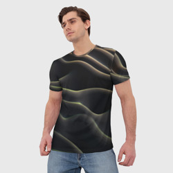 Мужская футболка 3D Объемная  темная текстура  - фото 2