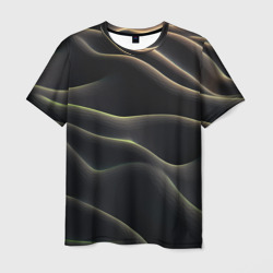 Мужская футболка 3D Объемная  темная текстура 