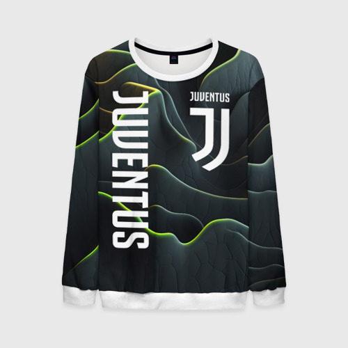 Мужской свитшот 3D Juventus dark green logo, цвет белый