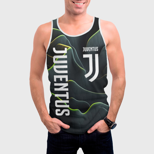 Мужская майка 3D Juventus dark green logo, цвет 3D печать - фото 3