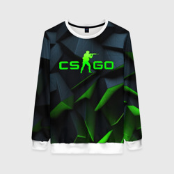 Женский свитшот 3D CSGO green texture logo 