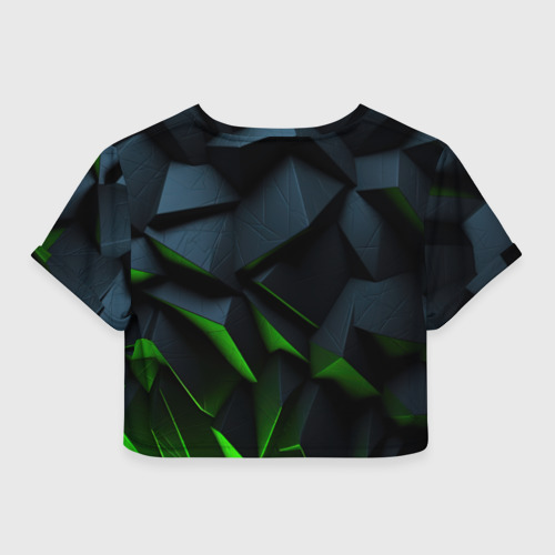 Женская футболка Crop-top 3D Juventus black green logo, цвет 3D печать - фото 2