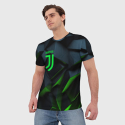 Мужская футболка 3D Juventus black green logo - фото 2