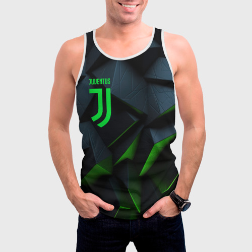 Мужская майка 3D Juventus black green logo, цвет 3D печать - фото 3