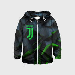 Детская ветровка 3D Juventus black green logo