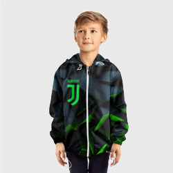 Детская ветровка 3D Juventus black green logo - фото 2