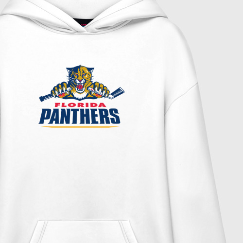 Худи SuperOversize хлопок Florida panthers - hockey team, цвет белый - фото 3