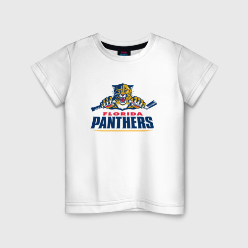 Детская футболка хлопок Florida panthers - hockey team, цвет белый