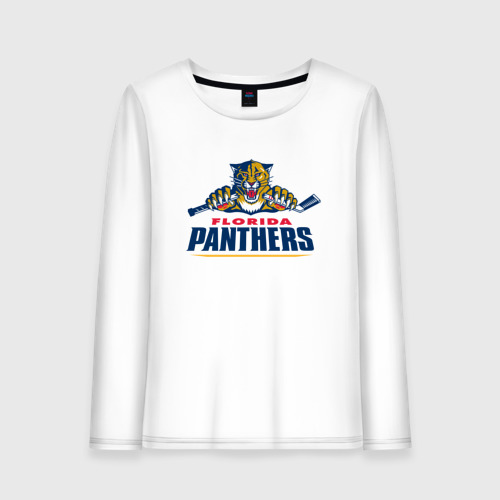 Женский лонгслив хлопок Florida panthers - hockey team, цвет белый