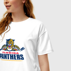 Женская футболка хлопок Oversize Florida panthers - hockey team - фото 2