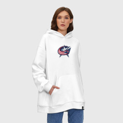 Худи SuperOversize хлопок Columbus blue jackets - hockey team - emblem - фото 2