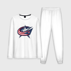 Мужская пижама с лонгсливом хлопок Columbus blue jackets - hockey team - emblem