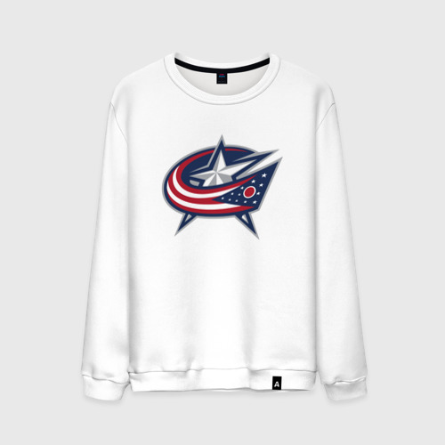 Мужской свитшот хлопок Columbus blue jackets - hockey team - emblem, цвет белый