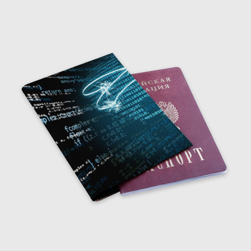 Обложка для паспорта матовая кожа Информатика обучение программированию, цвет пыльно-розовый - фото 3