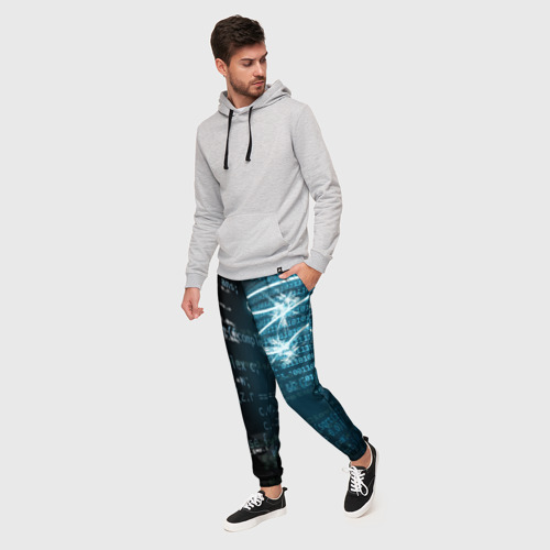 Мужские брюки 3D с принтом Информатика обучение программированию, фото на моделе #1