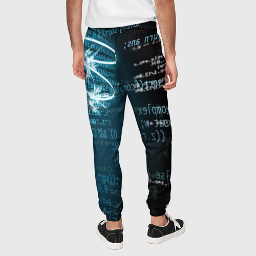 Мужские брюки 3D с принтом Информатика обучение программированию, вид сзади #2