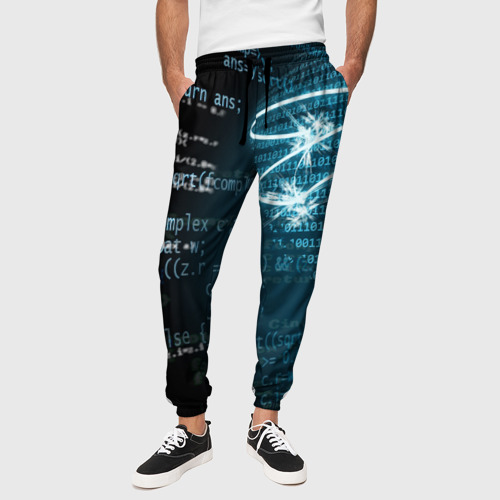 Мужские брюки 3D с принтом Информатика обучение программированию, вид сбоку #3