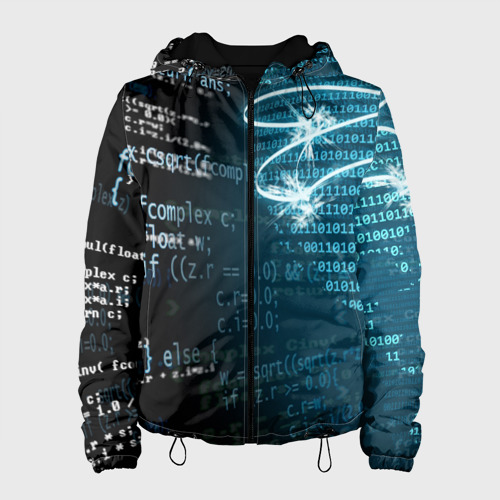 Женская куртка 3D Информатика обучение программированию, цвет черный