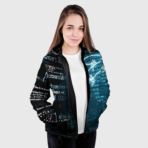 Женская куртка 3D Информатика обучение программированию, цвет черный - фото 4