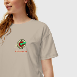 Женская футболка хлопок Oversize Космонавт из Planet Express - фото 2