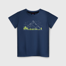 Светящаяся детская футболка Горы да лес