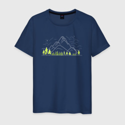 Светящаяся мужская футболка Горы да лес