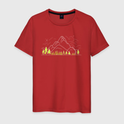 Светящаяся мужская футболка Горы да лес