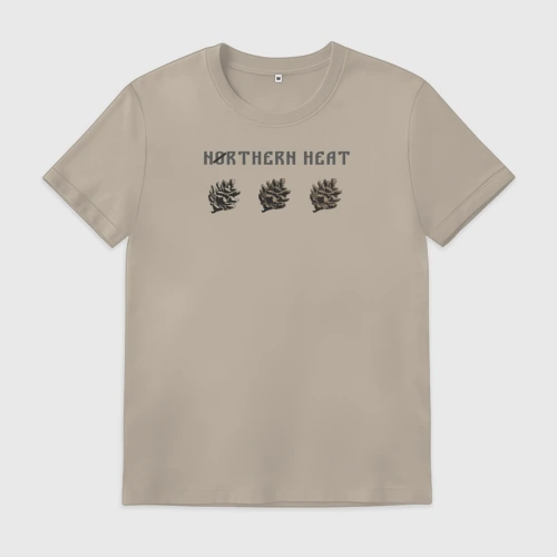Мужская футболка хлопок с принтом Северная жара, вид спереди #2