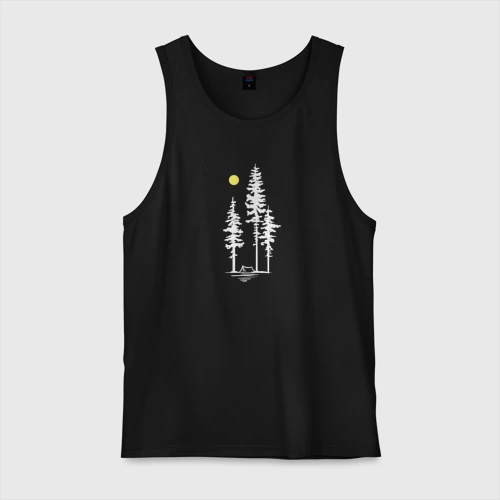 Мужская майка хлопок Кемпинг в лесу