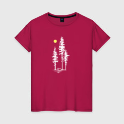 Светящаяся женская футболка Кемпинг в лесу