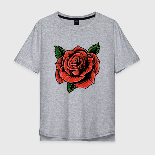 Мужская футболка хлопок Oversize с принтом Прекрасная Роза, вид спереди #2