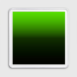 Магнит 55*55 Градиент ядовитый зеленый - черный