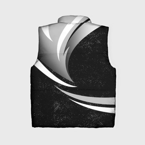 Женский жилет утепленный 3D с принтом Митсубиси - строгие оттенки, вид сзади #1