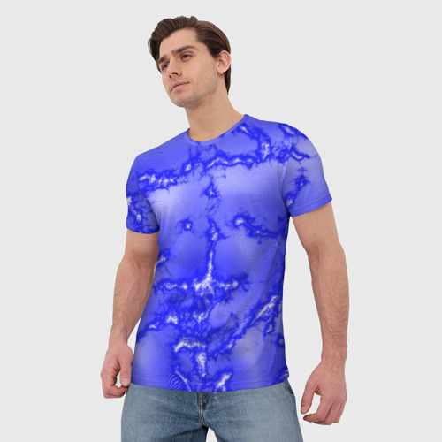 Мужская футболка 3D Темно-синий мотив, цвет 3D печать - фото 3