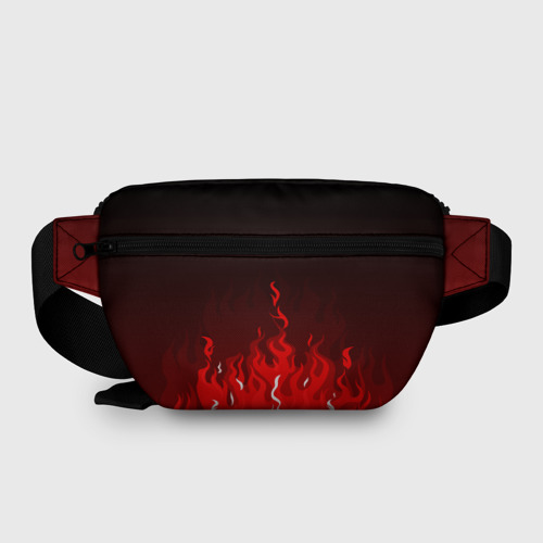 Поясная сумка 3D с принтом Герб РФ - красное пламя, вид сзади #1