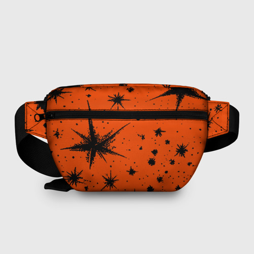 Поясная сумка 3D с принтом Огненный оранжевый абстракция, вид сзади #1