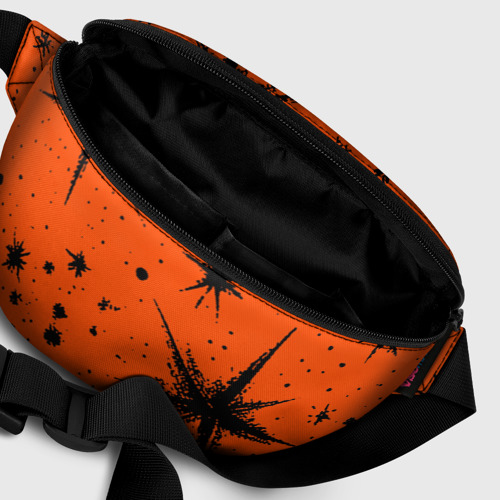 Поясная сумка 3D с принтом Огненный оранжевый абстракция, фото #6
