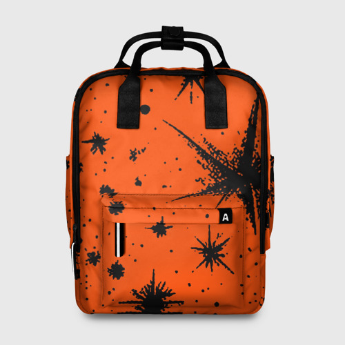 Женский рюкзак 3D с принтом Огненный оранжевый абстракция, вид спереди #2