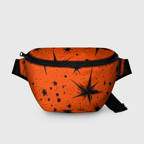 Поясная сумка 3D с принтом Огненный оранжевый абстракция, вид спереди #2