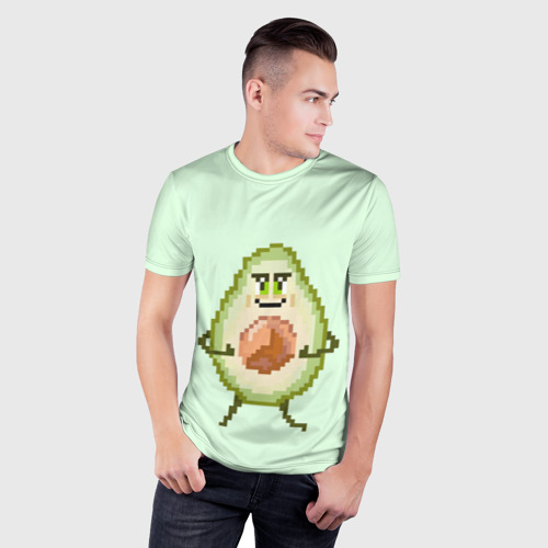 Мужская футболка 3D Slim Забавный авокадо с ручками, цвет 3D печать - фото 3