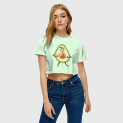 Женская футболка Crop-top 3D Забавный авокадо с ручками - фото 2
