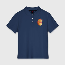 Женское поло хлопок Ёжик с цветами