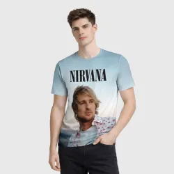 Мужская футболка 3D Тру фанат Nirvana - Оуэн Уилсон - фото 3