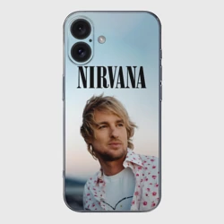Чехол для iPhone 16 силиконовый с защитой камеры Тру фанат Nirvana - Оуэн Уилсон