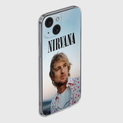 Чехол для iPhone 15 силиконовый с защитой камеры Тру фанат Nirvana - Оуэн Уилсон - фото 2