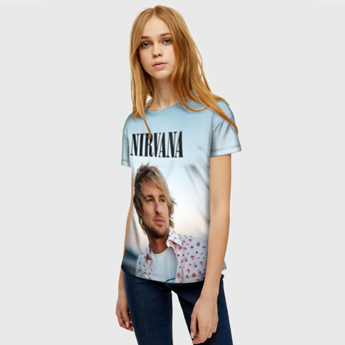 Женская футболка 3D Тру фанат Nirvana - Оуэн Уилсон, цвет 3D печать - фото 3
