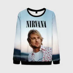 Мужской свитшот 3D Тру фанат Nirvana - Оуэн Уилсон