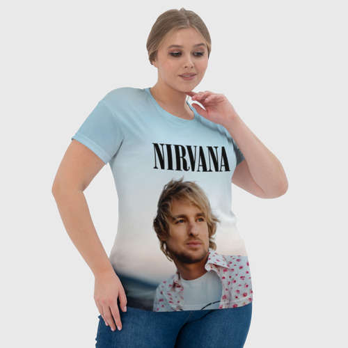Женская футболка 3D Тру фанат Nirvana - Оуэн Уилсон, цвет 3D печать - фото 6